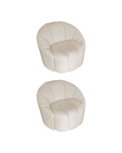 Kit 2 Poltronas Decorativa Luxo Safira Tecido Veludo Bege