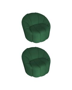 Kit 2 Poltronas Decorativa Luxo Safira Tecido Veludo Verde 