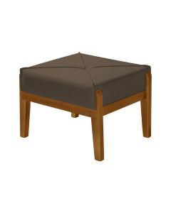 Puff Verona Luxo Veludo Marrom 60x50 Base em Madeira Maciça 