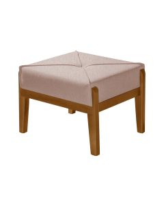 Puff Verona Luxo Veludo Rose 60x50 Base em Madeira Maciça 