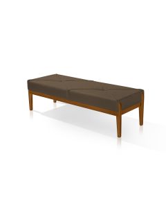 Recamier Verona Luxo Veludo Marrom 1,50x0,50 Base Em Madeira Maciça